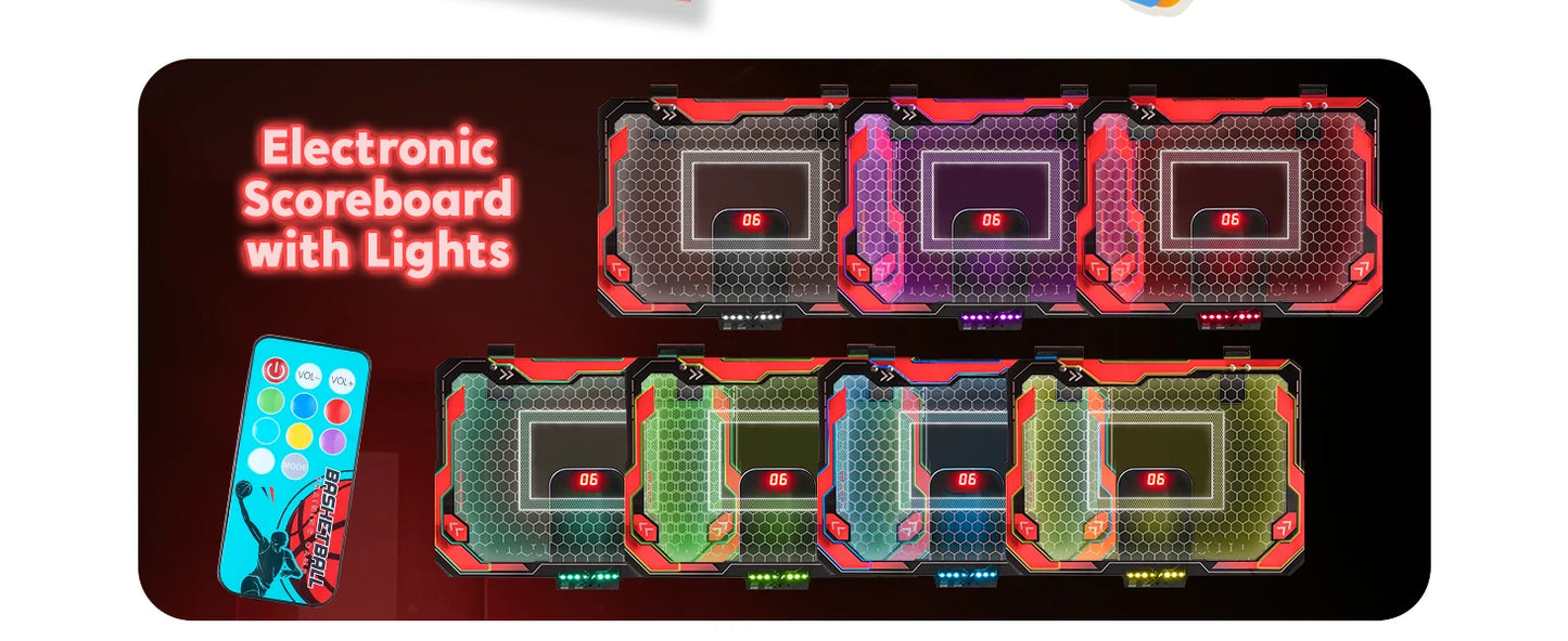 Mini Indoor Basketball Hoop Light Up Over The Door