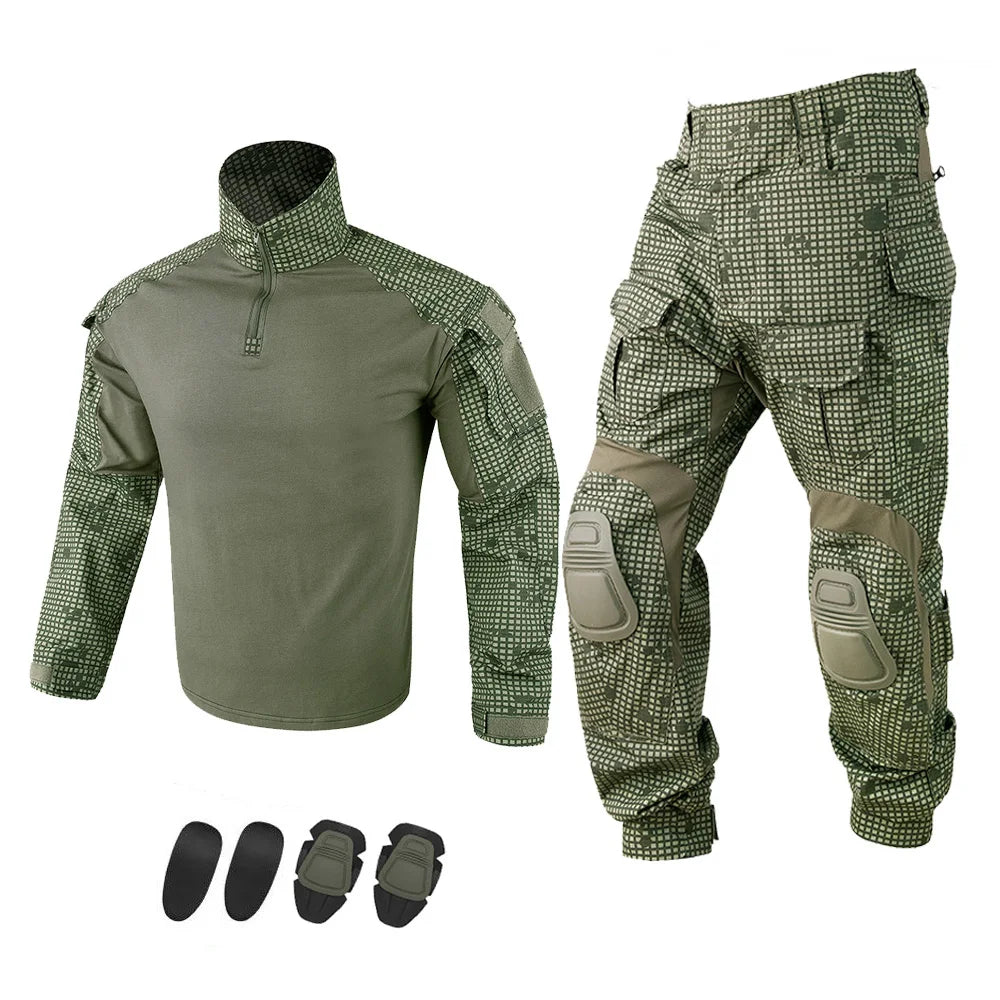 Tactical Camouflage Shirt & Pants Kit Combat Uniform
