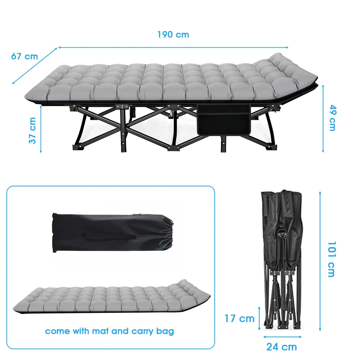 Folding heavy duty portable Cot  camping , hunting
