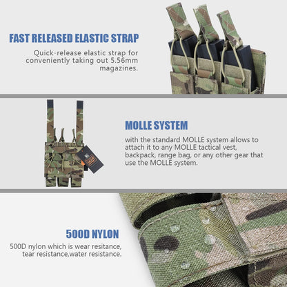 MP5 MP7 KRISS Triple Magazine Pouch  For Airsoft Hunting Gear