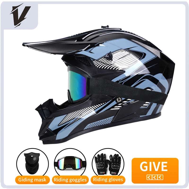Full Face Motorcycle Helmet with 3 Piece Gift