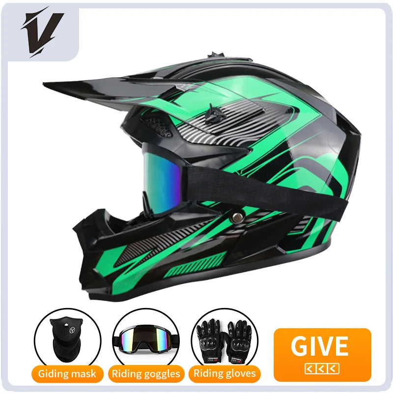 Full Face Motorcycle Helmet with 3 Piece Gift