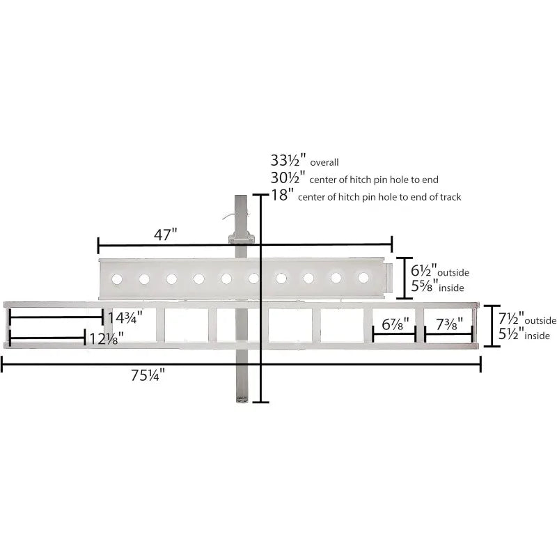 Motorcycle Hitch Carrier with Loading Ramp Aluminum 400 lb. Capacity
