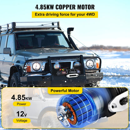 13500LBS Electric Winch 12v 27M/92FT Synthetic Rope  4X4 Car Trailer ATV Truck
