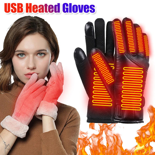 Electric Heated Gloves Men Women USB plug-in