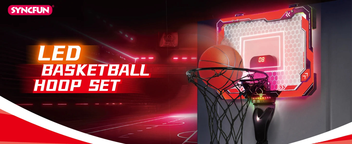 Mini Indoor Basketball Hoop Light Up Over The Door