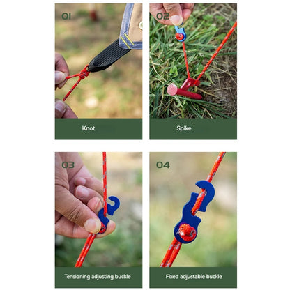 8 Pack 3mm Windproof reflective Tent Rope  camping outdoor