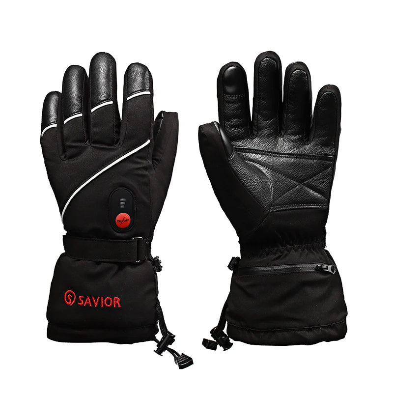 Heated leather Motorcycle Gloves 3 Shift Temperature Control