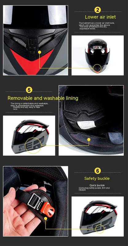 DOT Motorcycle Helmet Full Face Safety  Helmets  Unisex