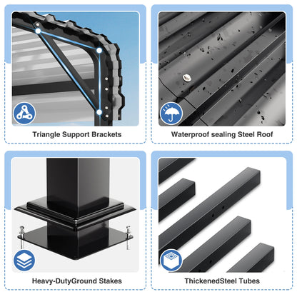 10x15~20x40FT Multi-Size Heavy Duty Garage Galvanized Car Shelter