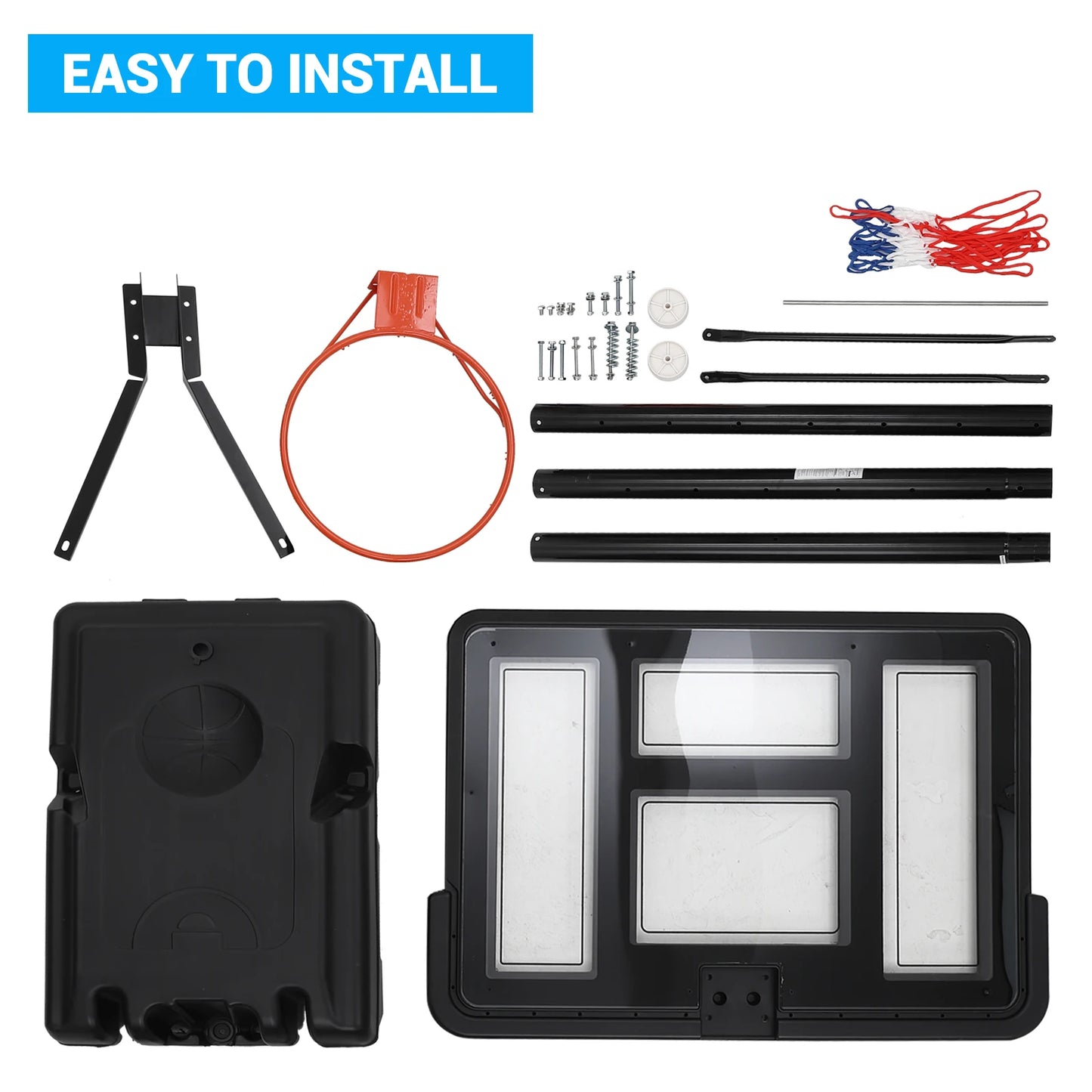 Basketball Hoop Outdoor 5.2ft-10ft Adjustable For Kids