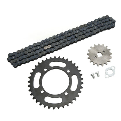 420 Chain Sprocket Kit 420 Chain 155mm 37T Rear 420 17T Front Sprocket  for 50cc to 125cc Dirt Mini Bikes ATV Go Kart