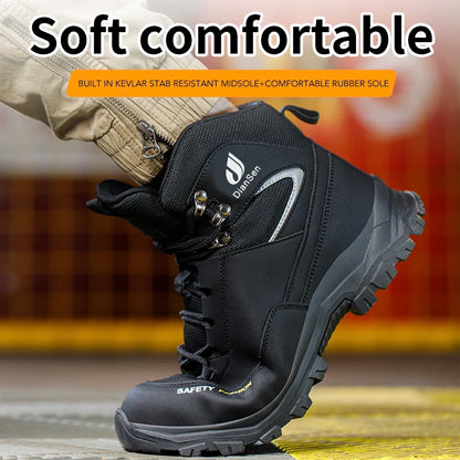 Steel Toe Work Boots High Top Anti-Puncture