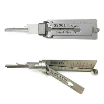 2-in-1 Stainless Steel Key Decoder Portable Precision Hook Tool