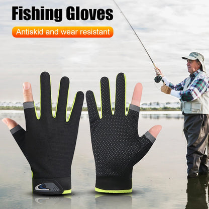Winter Fishing Gloves 2 Cut Fingers Sport Cycling