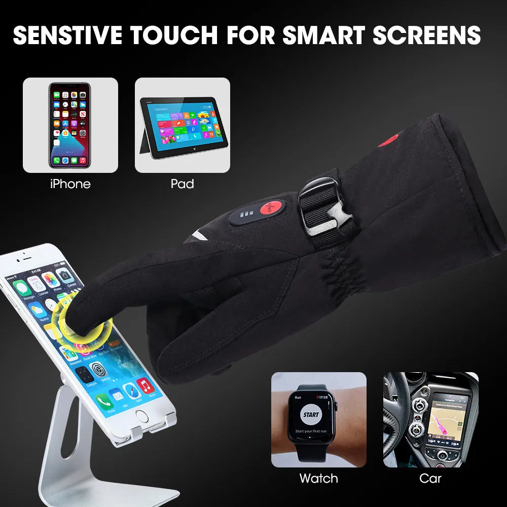 Heated leather Motorcycle Gloves 3 Shift Temperature Control