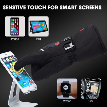 Heated leather Motorcycle Gloves 3 Shift Temperature Control