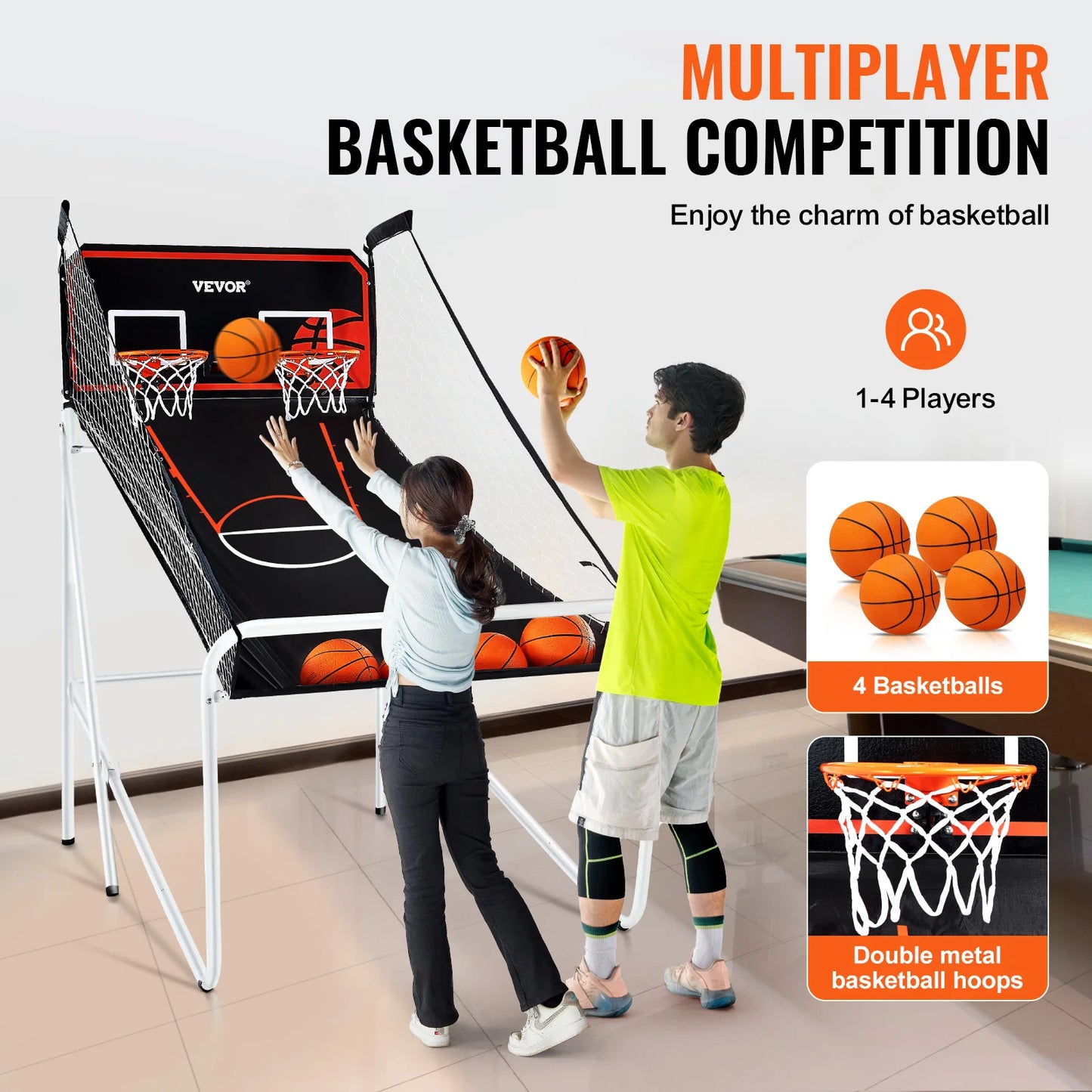 Foldable Basketball Arcade Game  8 Game Modes