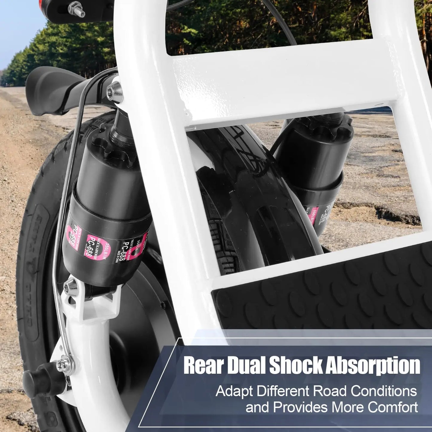 500W Electric Scooter with Seat, 14" Fat Tire,