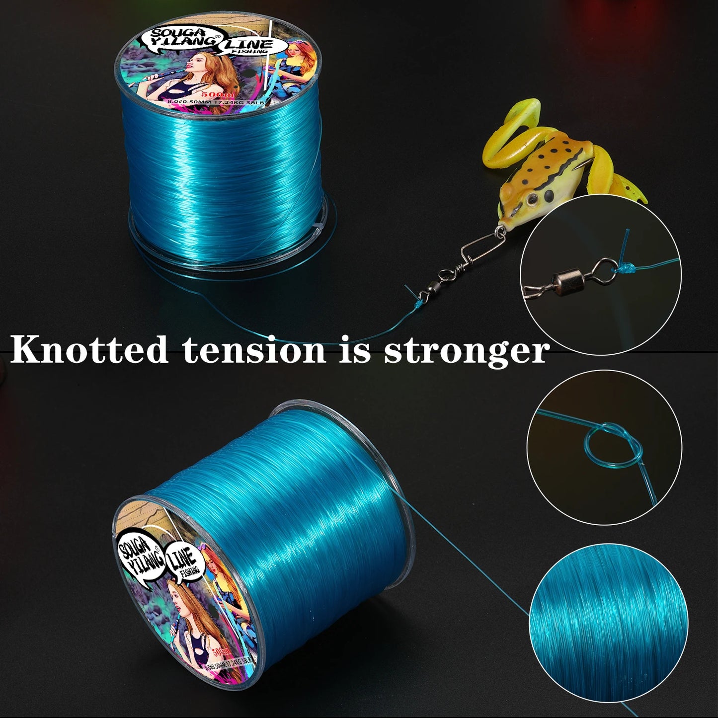 100m 500m Nylon Fishing Line  Super Strong Monofilament for salt or fresh water