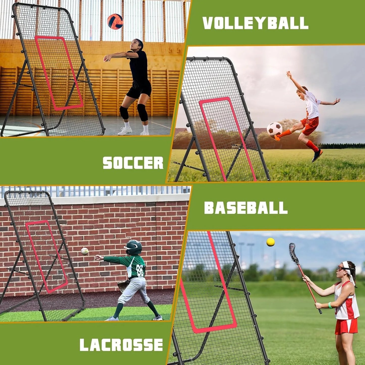 Adjustable 7x4ft  Multi-Sport Rebounder for , Backyard Hitting & Serving Practice