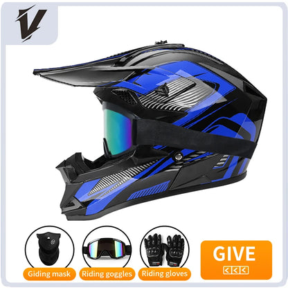 Full Face Motorcycle Helmet with 3 Piece Gift