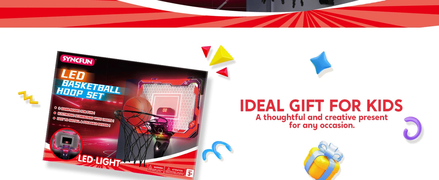 Mini Indoor Basketball Hoop Light Up Over The Door