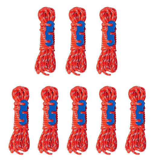 8 Pack 3mm Windproof reflective Tent Rope  camping outdoor