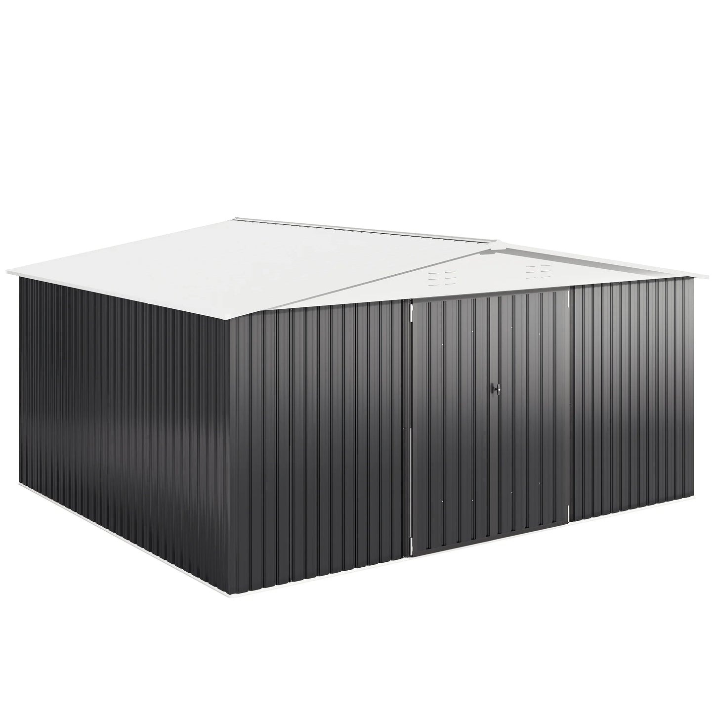 10x12/12x14FT Galvanized Steel Storage Shed Heavy Duty Lockable