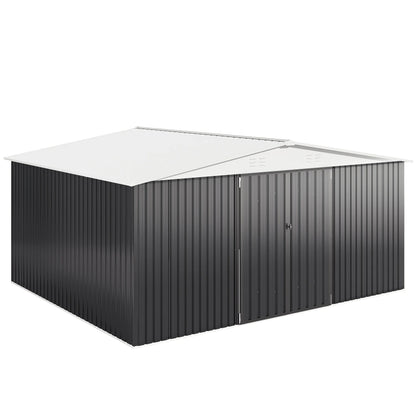 10x12/12x14FT Galvanized Steel Storage Shed Heavy Duty Lockable