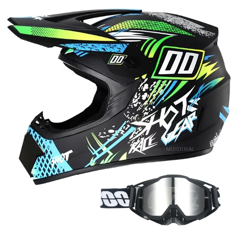 DOT/ECE Motocross Helmet Kit - includes goggles , gloves