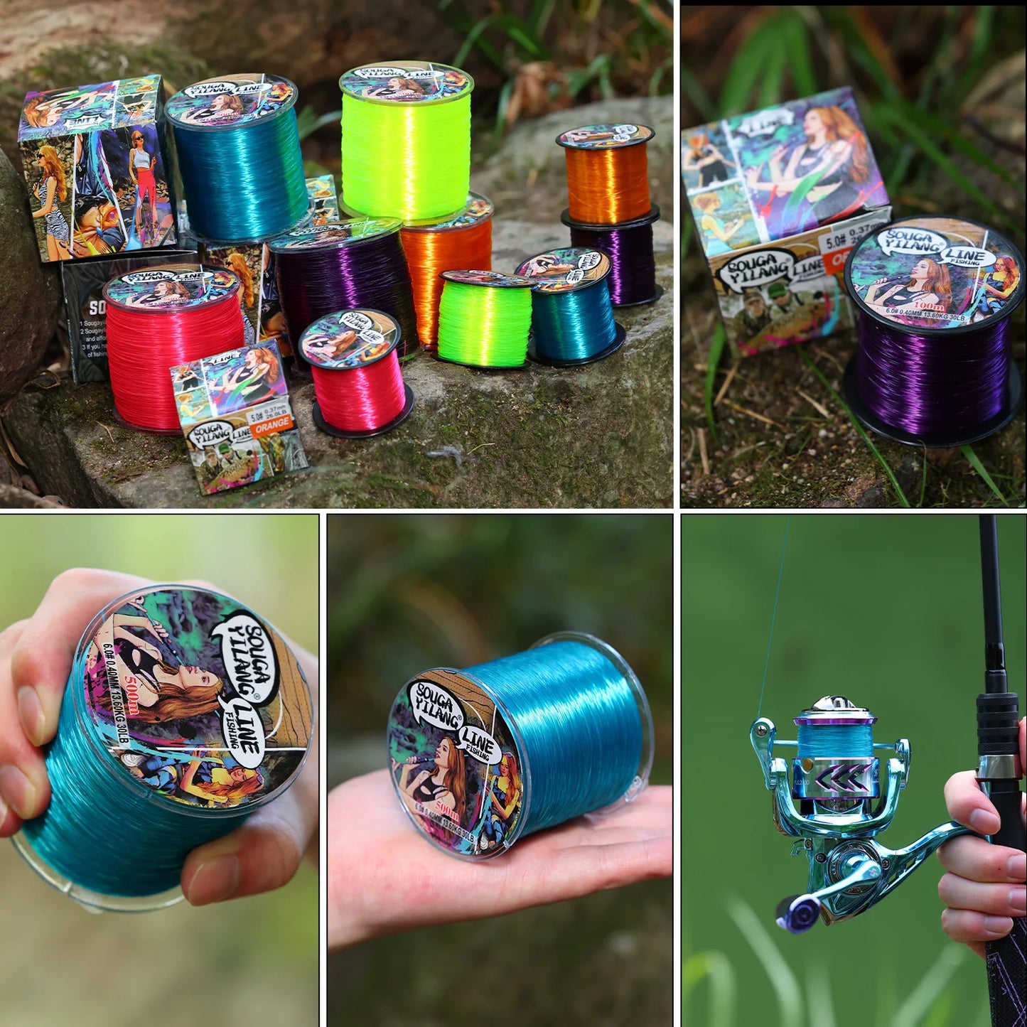 100m 500m Nylon Fishing Line  Super Strong Monofilament for salt or fresh water