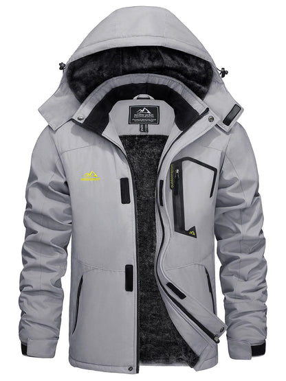 Men's Water Resistant fleece Ski Jacket With Hood