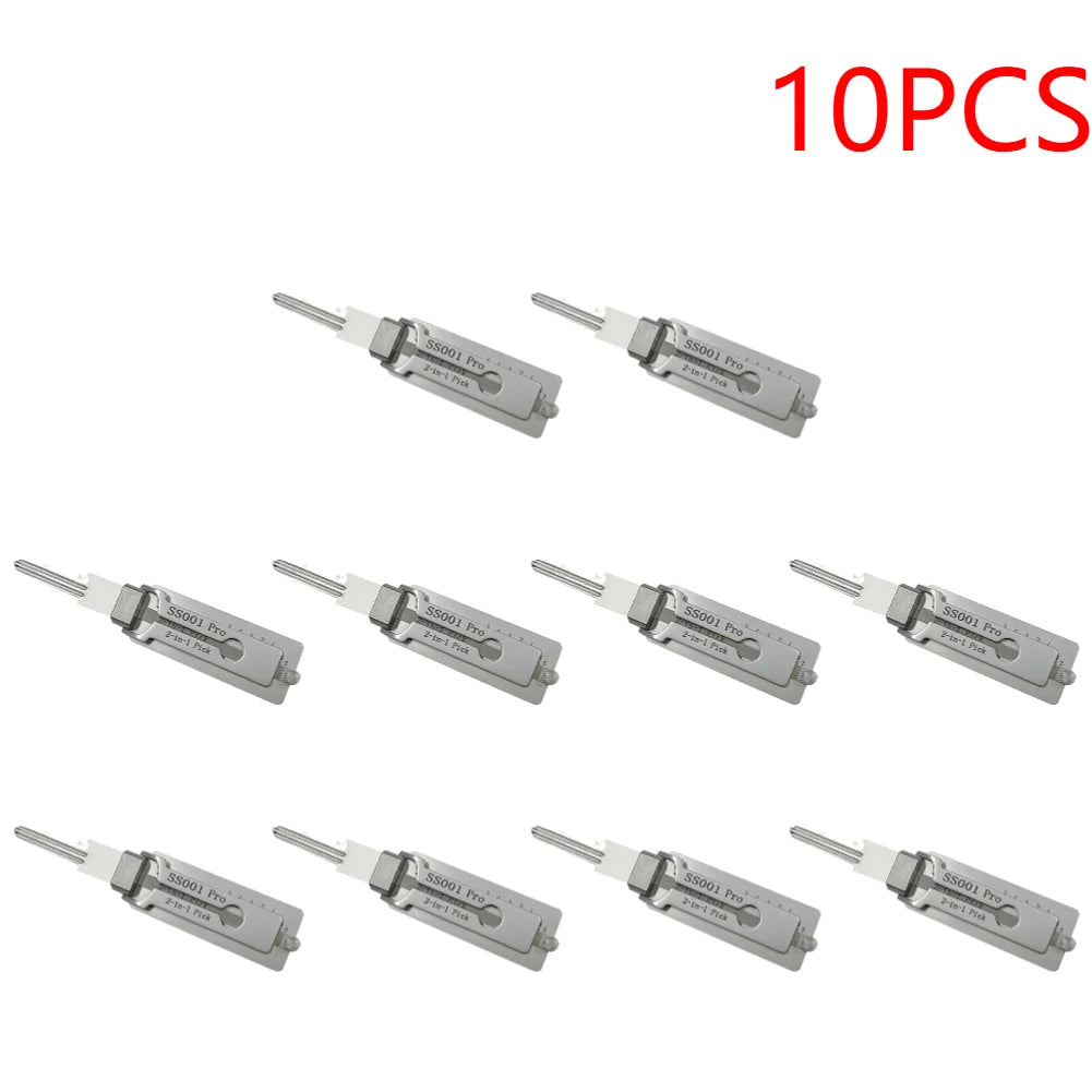 2-in-1 Stainless Steel Key Decoder Portable Precision Hook Tool