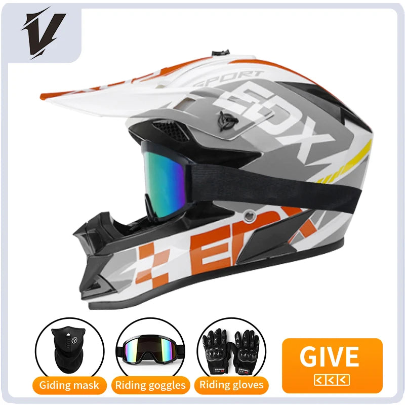 Full Face Motorcycle Helmet with 3 Piece Gift