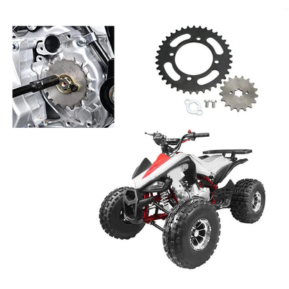 Front Rear Sprocket 420 Chain 155mm 37T Rear 420 17T Front Sprocket  for 50cc to 125cc Dirt Bikes ATV Go Kart