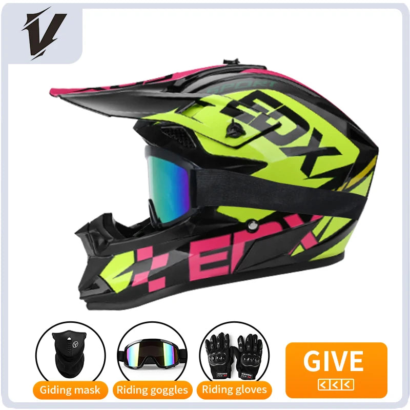 Full Face Motorcycle Helmet with 3 Piece Gift