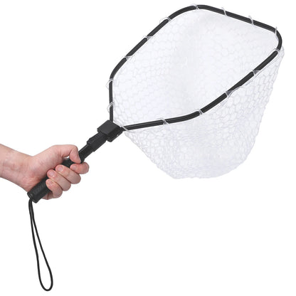 Foldable Fishing Net For Trout Soft Rubber Handle