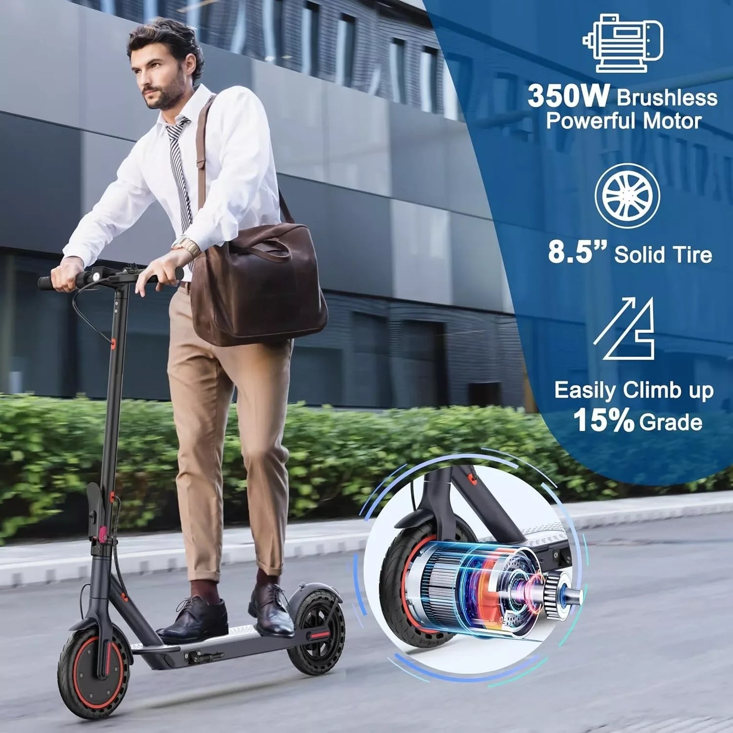 LP60 Electric Scooter 350W 19mph  8.5inch tire 16miles