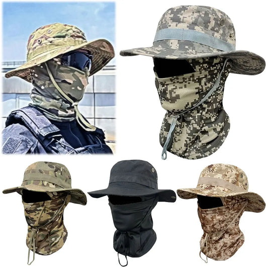 Boonie Hat Full Face Mask Set Wide Brim