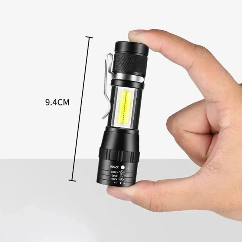 Portable Rechargeable LED Flashlight with Side Light