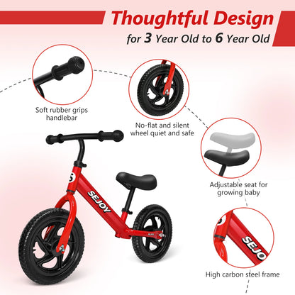 Balance Bike,Lightweight Toddler Bike for 3-6 Year Old Boys