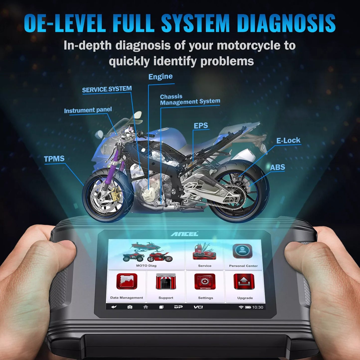 2025 ANCEL MT500 Motorcycle All System Diagnostic Scan Tool OBD2  for BMW HONDA YAMAHA TRIUMPH DUCATI KTM SUZUKI