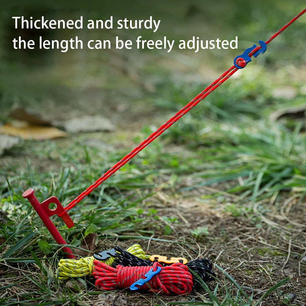 8 Pack 3mm Windproof reflective Tent Rope  camping outdoor