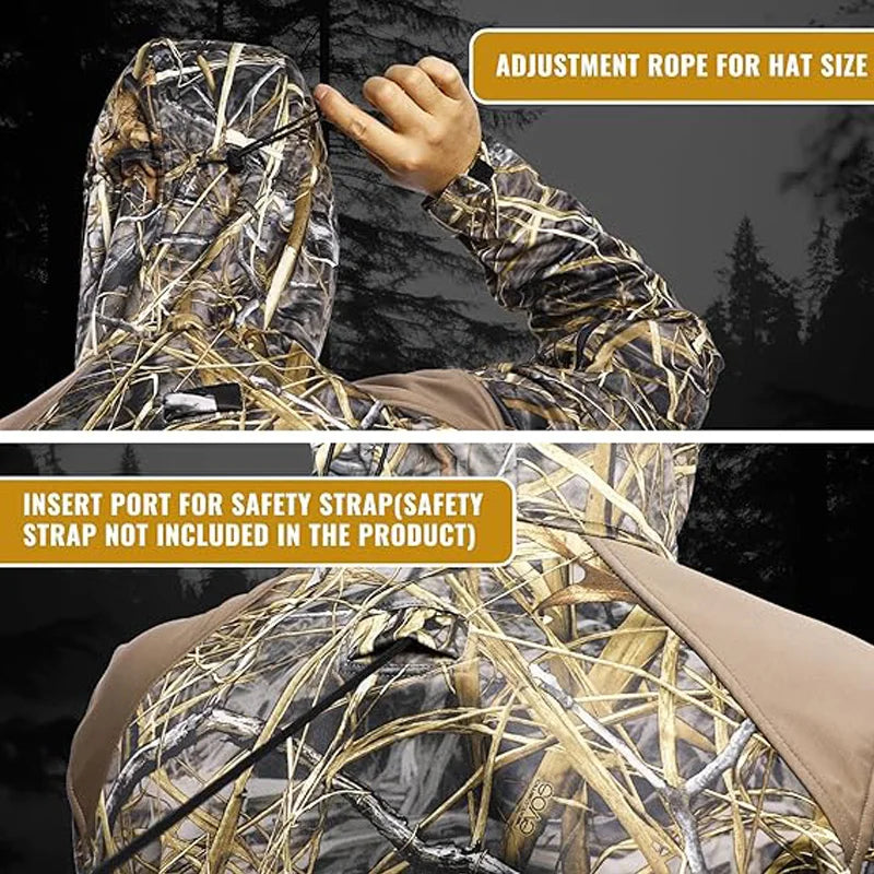 Quiet Hunting Jacket Softshell Fleece-Lined Camouflage