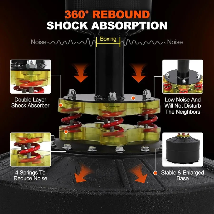 5 in 1 Adjustable Height Punching Bag with Stand  Boxing