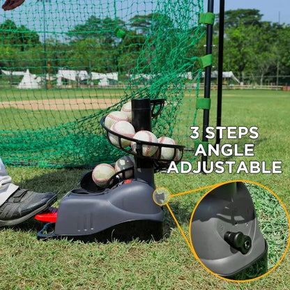 Baseball pitching
   Machine  Step On Paddle and Release