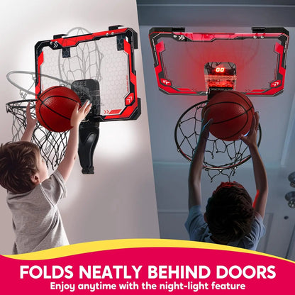 Mini Indoor Basketball Hoop Light Up Over The Door