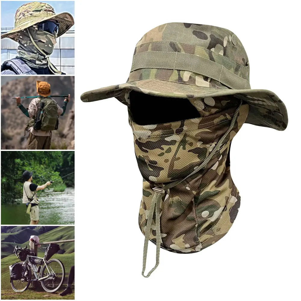 Boonie Hat Full Face Mask Set Wide Brim