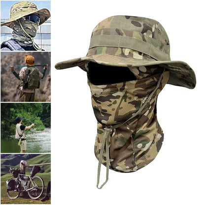 Boonie Hat Full Face Mask Set Wide Brim